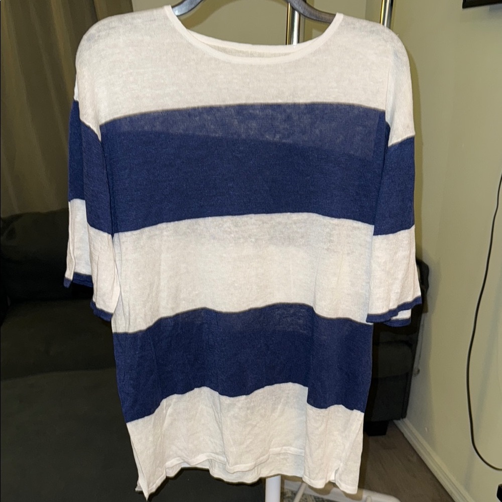 Striped Blue and White Top